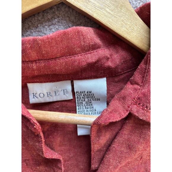 NEW Vintage Blouse Embroidered 22W Cottagecore Deadstock Boho Fall Tunic Linen - Picture 6 of 8